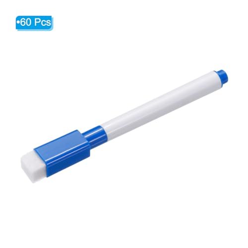 Dry Erase Marker Pens Blue Ink Point Low Odor w/Eraser Cap 60Pcs view 3