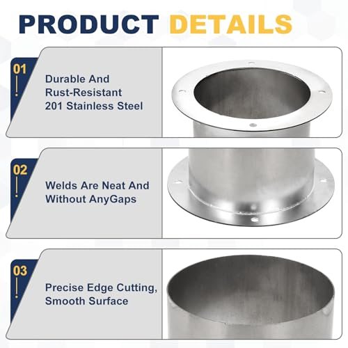 Duct Connector Flange, Wall Mount, Stainless Steel view 3