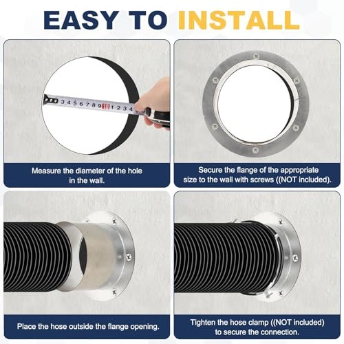 Duct Connector Flange, Wall Mount, Stainless Steel view 4