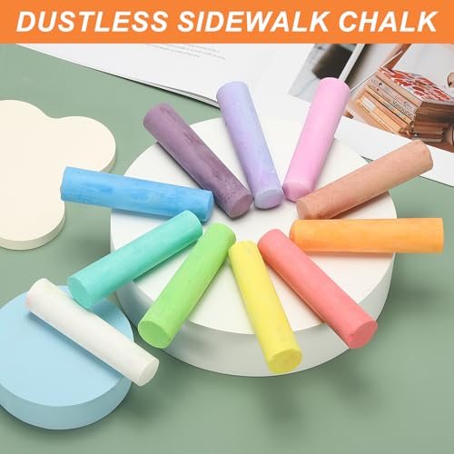 Dustless Chalk, Yellow Sidewalk Chalk, Large Solid Huge Washable Street view 3