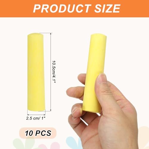 Dustless Chalk, Yellow Sidewalk Chalk, Large Solid Huge Washable Street view 2