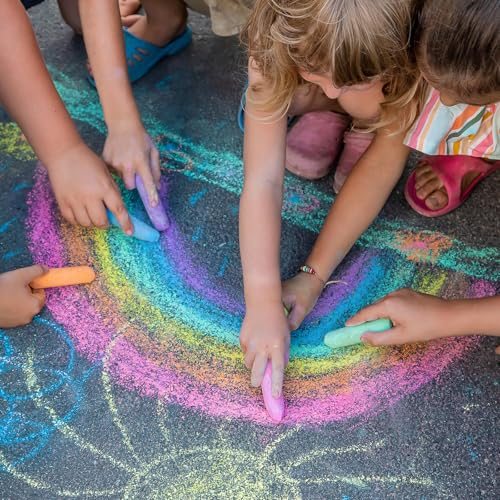 Dustless Chalk, Yellow Sidewalk Chalk, Large Solid Huge Washable Street view 5