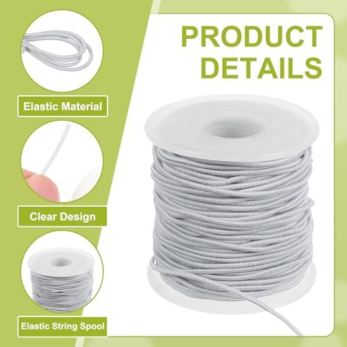 Elastic String for Bracelet 164 Ft/50 Meter Length 1.5 mm Dia, 1 Roll view 3
