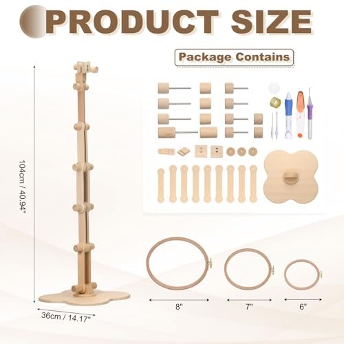 Embroidery Hoop Stand Beech Wood Cross Stitch Stand Holder view 2
