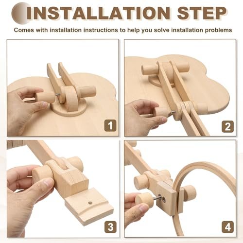 Embroidery Hoop Stand Beech Wood Cross Stitch Stand Holder view 5