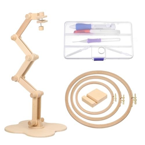 Embroidery Hoop Stand Beech Wood Cross Stitch Stand Holder — PATIKIL