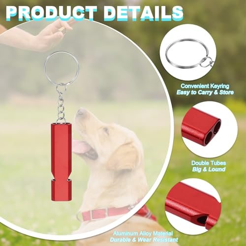 Emergency Survival Whistle, 2 Pack Double Tubes Whistles Super Loud view 3