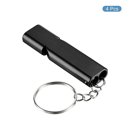 Emergency Survival Whistle, 4 Pack Double Tubes Whistles Super Loud view 3