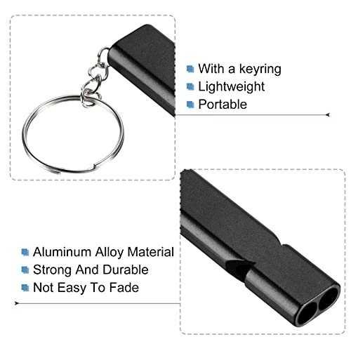 Emergency Survival Whistle, 4 Pack Double Tubes Whistles Super Loud view 4