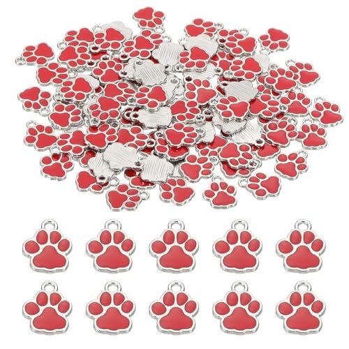 Enamel Dog Paw Print Charms, Lovely Paw Pendant Keychain Charm — PATIKIL