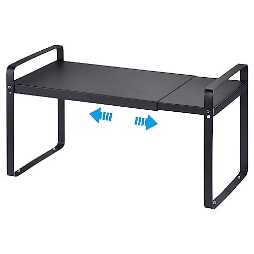 Expandable Cabinet Shelf Organizers Black 14"-25" Lx8.6 Wx10.3 H, Kitchen — PATIKIL
