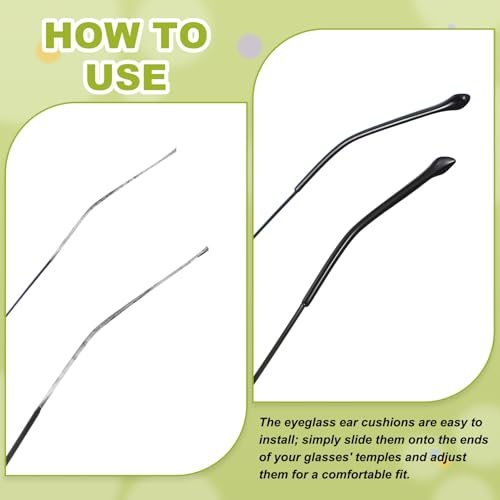 Eye Glass Replacement Temples, Plastic Anti-Slip Eyeglass End Tips view 4
