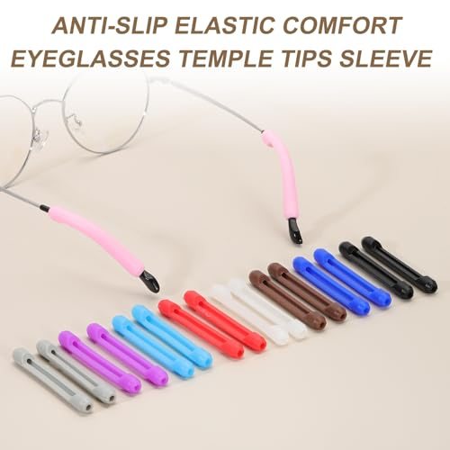 Eyeglasses Temple Tips Sleeve Retainer, 6 Pair Soft Silicone Anti-Slip view 4