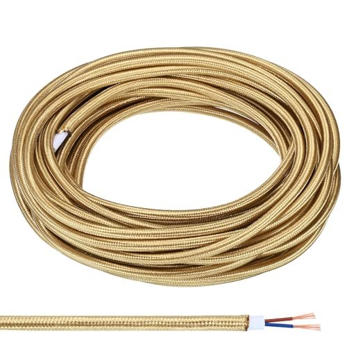 Fabric Cloth Covered Round Wire, 32.8ft 18AWG 2 Core Vintage Woven — PATIKIL