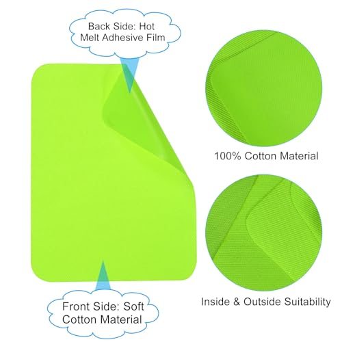 Fabric Iron-on Patches 15Pcs 5"x4" Repair Patches Fluorescent Green view 4