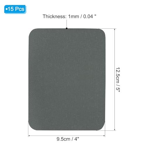 Fabric Iron-on Patches 15Pcs 5x4Inch Repair Patches Kit Dark Grey view 2