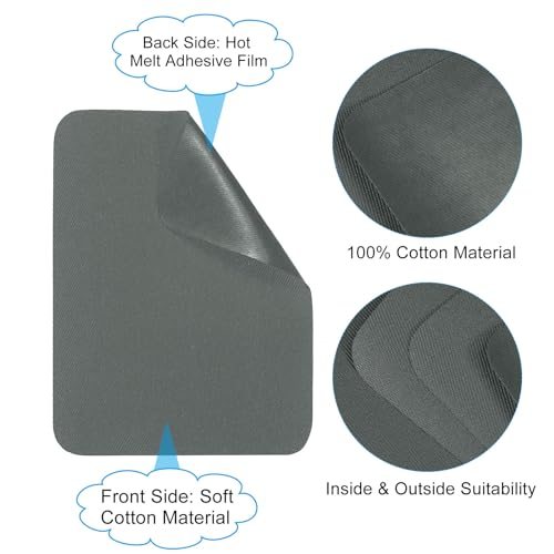 Fabric Iron-on Patches 15Pcs 5x4Inch Repair Patches Kit Dark Grey view 4