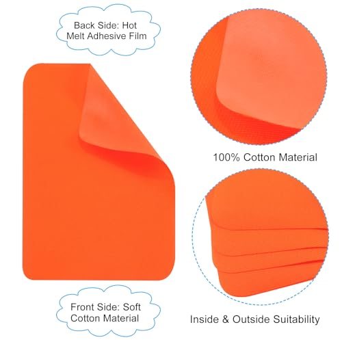 Fabric Iron-on Patches 8Pcs 5x4Inch Repair Patches Kit Orange-red view 4