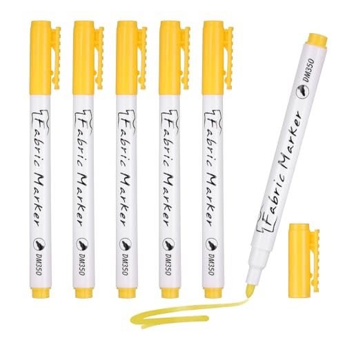 Fabric Marker Pens 6Pcs Washable Permanent Markers Yellow — PATIKIL