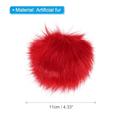 Faux Fur Pom Poms for Hats, 12 Pcs Fluffy Soft Fur Poms Balls with Snap view 2