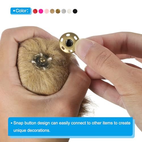 Faux Fur Pom Poms for Hats, 12 Pcs Fluffy Soft Fur Poms Balls with Snap view 4
