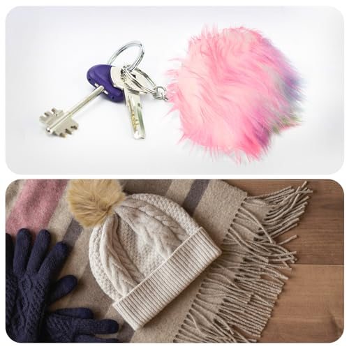 Faux Fur Pom Poms for Hats, 6 Pcs Fluffy Soft Fur Balls with Elastic Loop view 5