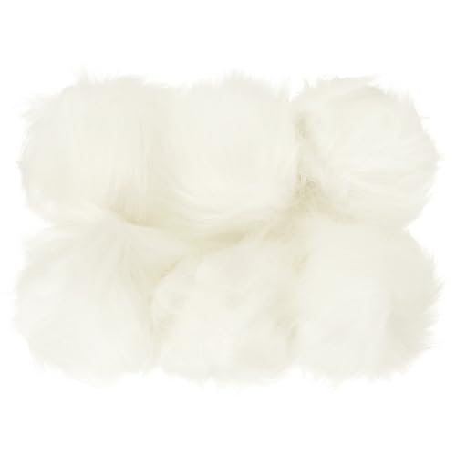 Faux Fur Pom Poms for Hats, 6 Pcs Fluffy Soft Fur Balls with Elastic Loop — PATIKIL
