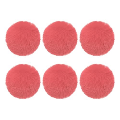 Faux Fur Pom Poms for Hats, 6 Pcs Fluffy Soft Fur Poms Balls with Elastic — PATIKIL