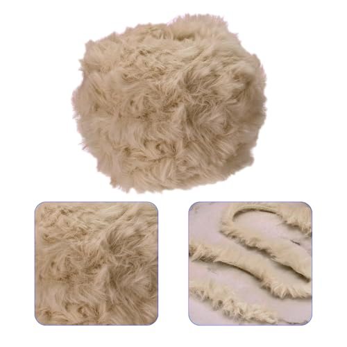Faux Fur Yarn Soft Polyester Plush 2 Skeins 35 Yards Light Brown, Fuzzy view 3
