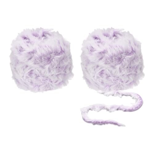 Faux Fur Yarn Soft Polyester Plush 2 Skeins 35 Yards Light Purple — PATIKIL