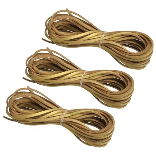 Faux Suede Leather Cord, 3 Rolls 3mm x 5.5 Yards Flat Synthetic Leather — PATIKIL
