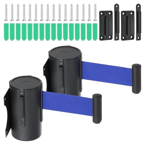 Fixed Wall Mount Retractable Belt Barrier, 2 Pcs 16.4 Feet Fixed — PATIKIL