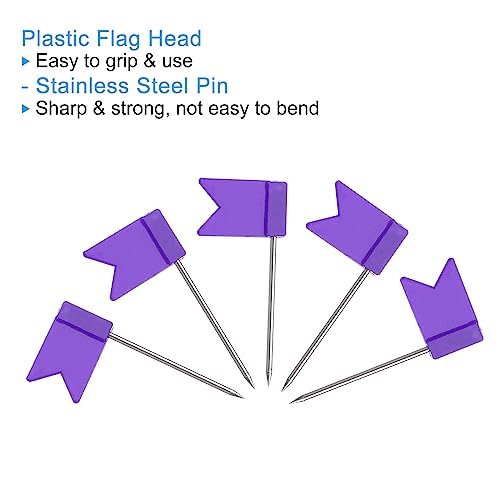 Flag Map Push Pins, 50 Pcs 1 Inch Travel Map Pins view 4