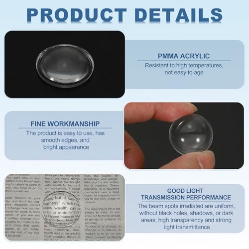 Flat Convex Lens 23mm Diameter 8mm Height Transparent 15 Pcs view 3
