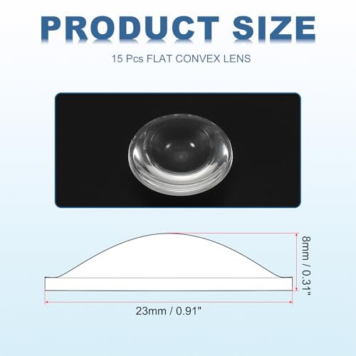 Flat Convex Lens 23mm Diameter 8mm Height Transparent 15 Pcs view 2