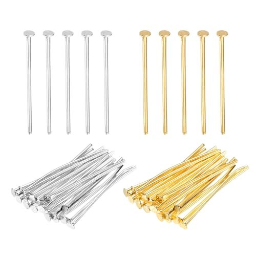 Flat Head Pins 1" Jewelry Making Headpins Silver Gold — PATIKIL