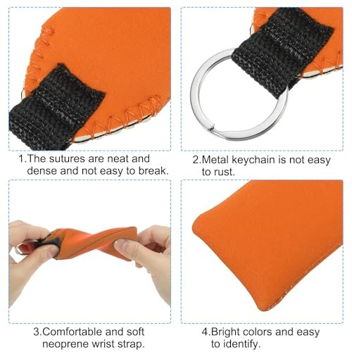 Floating Neoprene Keychain, 2 Pcs Waterproof Buoyant Key Ring Water view 3