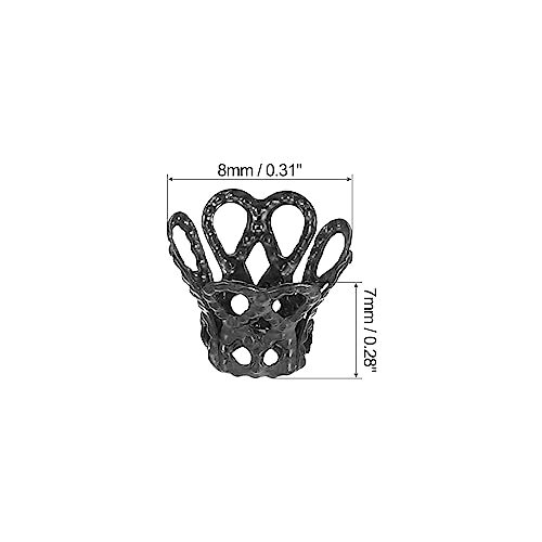 Flower Bead Caps, 100Pcs 8x7mm Hollow Metal Spacer Bead End Caps view 2