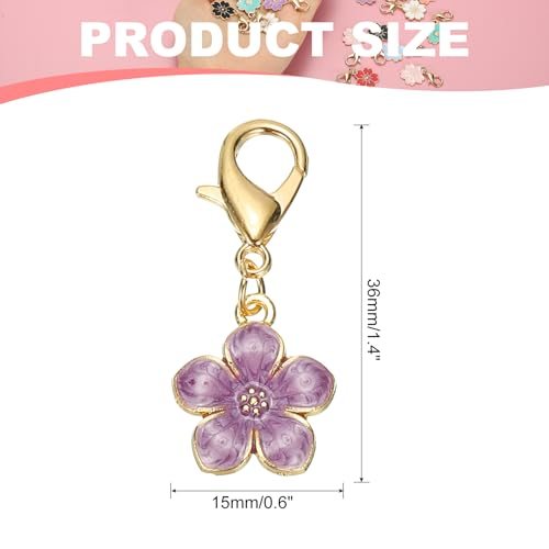 Flower Crochet Stitch Markers 50Pack 1.4" Removable Lobster Clasp view 2