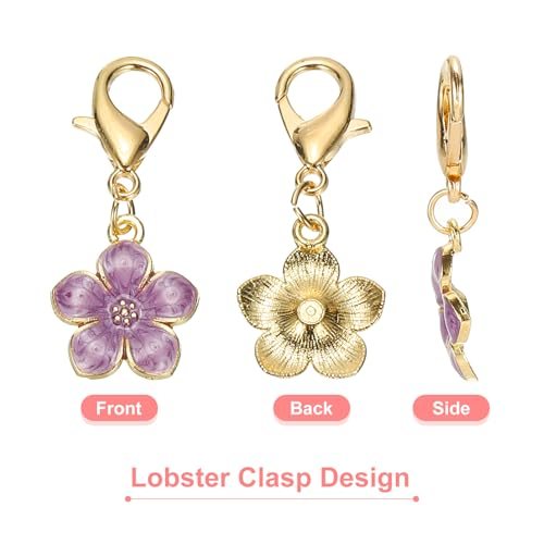 Flower Crochet Stitch Markers 50Pack 1.4" Removable Lobster Clasp view 4