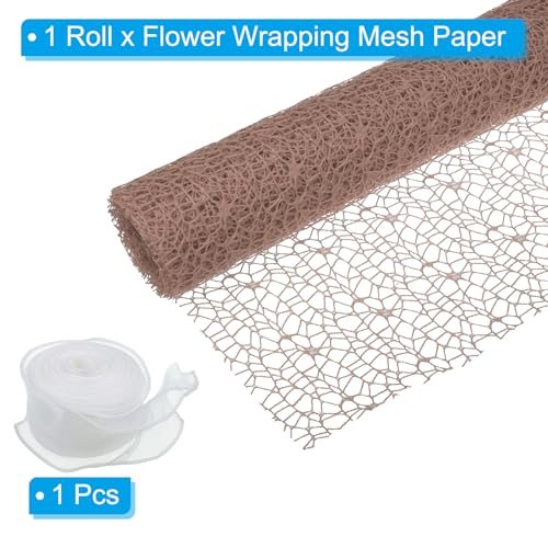Flower Wrapping Mesh Paper, 15ft Floral Bouquet Craft Packaging Hollow view 3