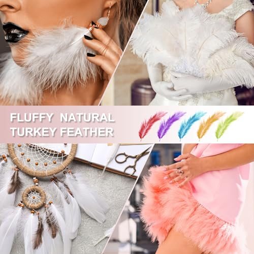 Fluffy Turkey Marabou Feathers 4"-6" Natural Turkey Feather view 5