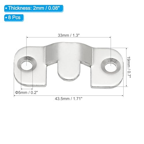 Flush Mount Bracket 43x19mm, 4 Pairs Interlocking Hanging Buckle Wall view 2