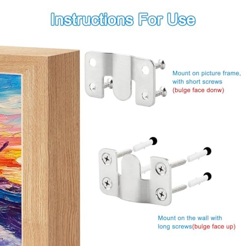 Flush Mount Bracket 43x19mm, 4 Pairs Interlocking Hanging Buckle Wall view 4
