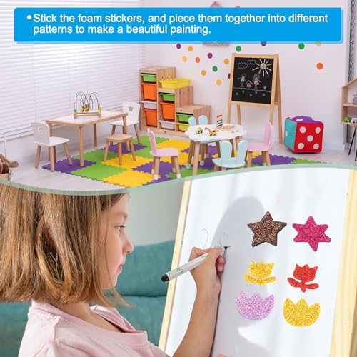 Foam Stickers, 120Pcs EVA Self Adhesive Glitters Foam Shape Sticker Craft view 5