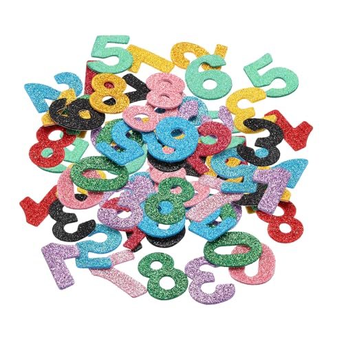 Foam Stickers, 60Pcs 0-9 EVA Self Adhesive Glitters Foam Shape Sticker — PATIKIL