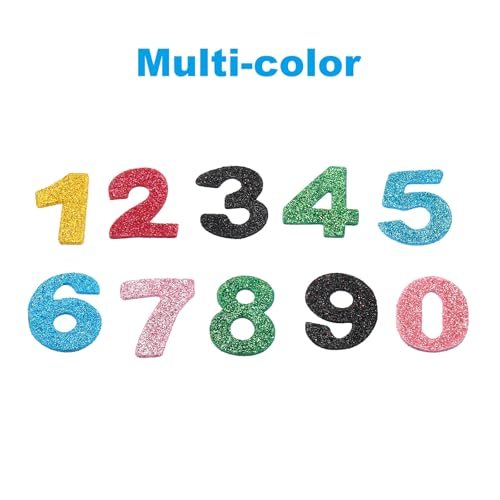 Foam Stickers, 60Pcs 0-9 EVA Self Adhesive Glitters Foam Shape Sticker view 3