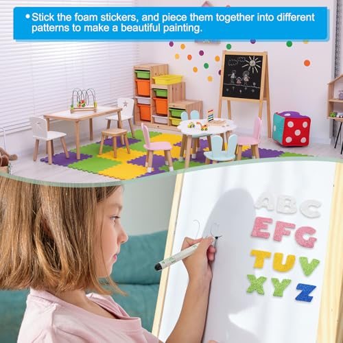 Foam Stickers, 60Pcs 0-9 EVA Self Adhesive Glitters Foam Shape Sticker view 5