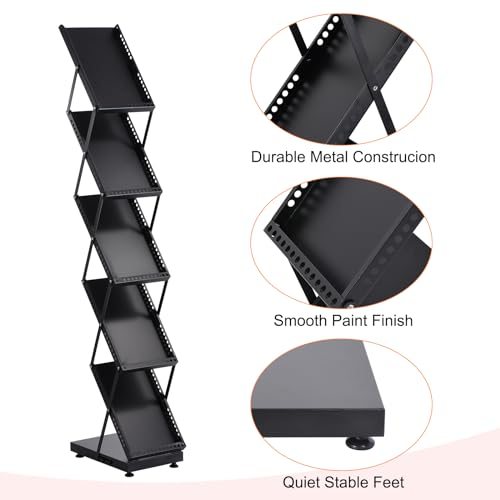 Foldable Magazine Display Racks Floor Standing 5 Layers Brochure Stand view 4