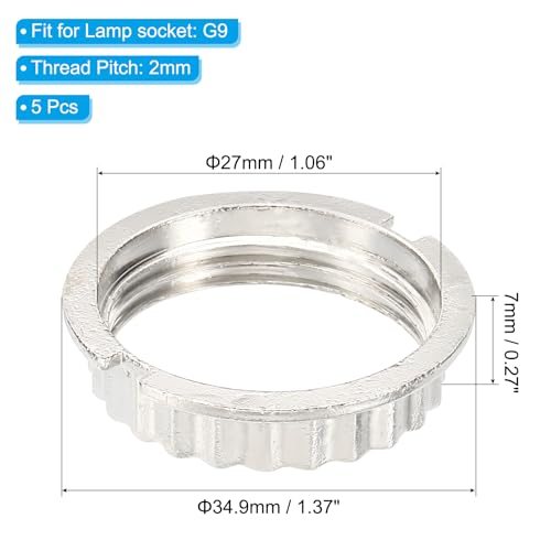 G9 Light Socket Rings, 5 Pack Shade Holder Adapter Alloy Ring Converter view 2